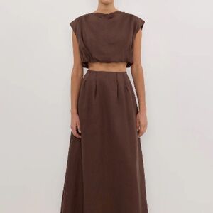 Elegant Brown Maxi Skirt